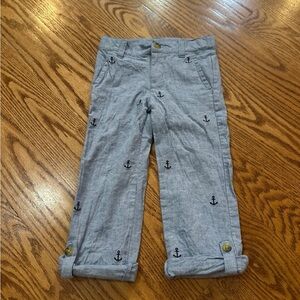 Janie and Jack Linen Pants Boys 4 Nautical